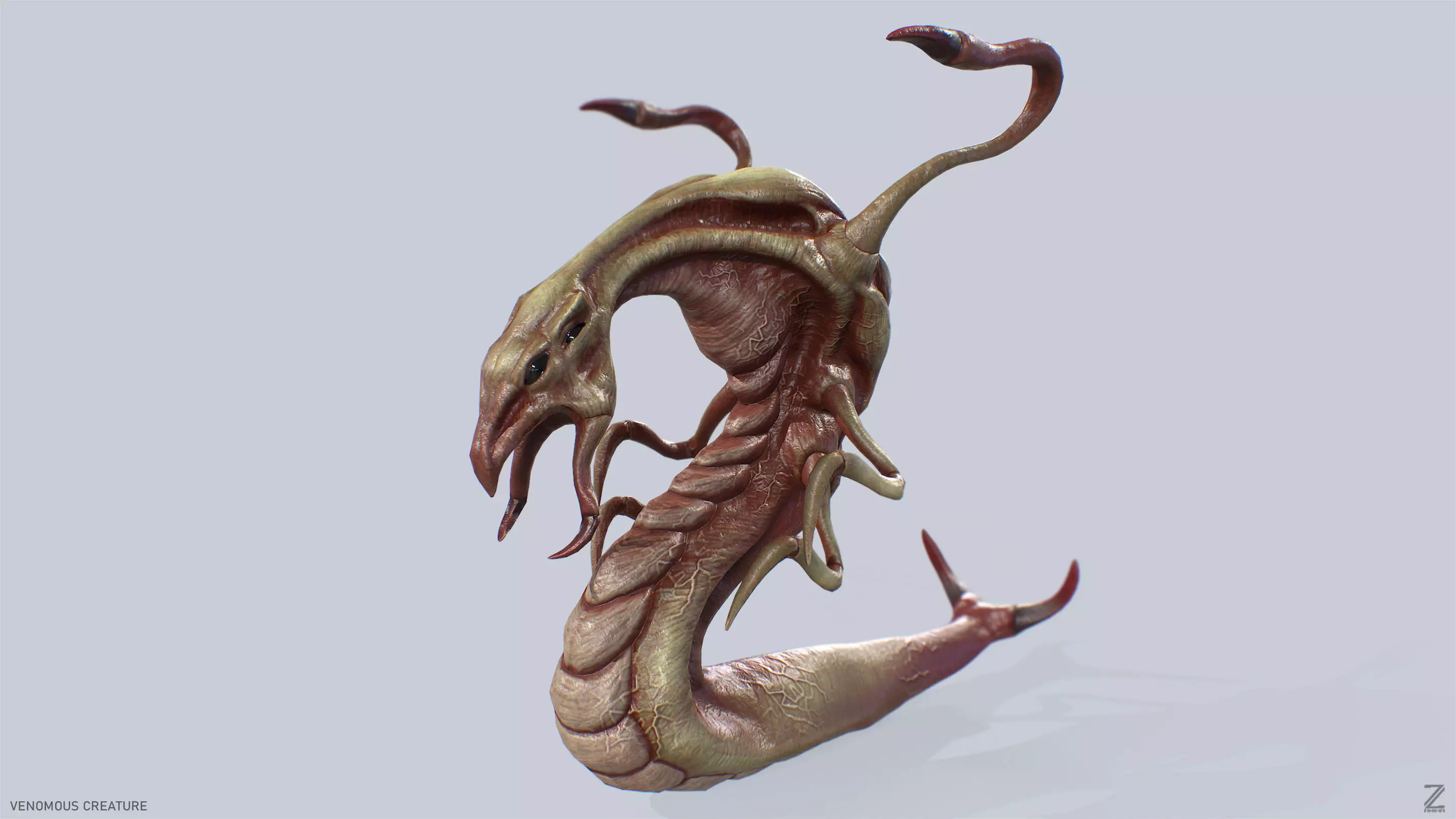 Venomous creature Low-poly 3D model