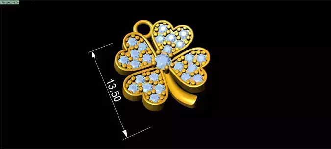 Diamond Clover Lucky pendant