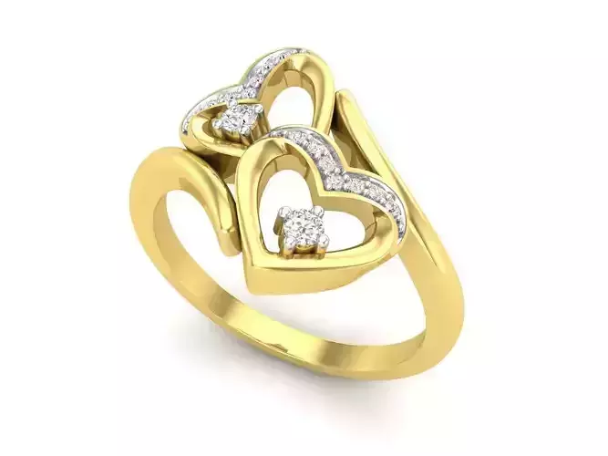 AV 505 Heart In Heart Diamond Finger Ring