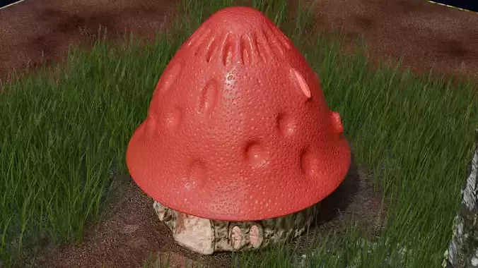  Magical Mushroom House High-Quality 3D Model