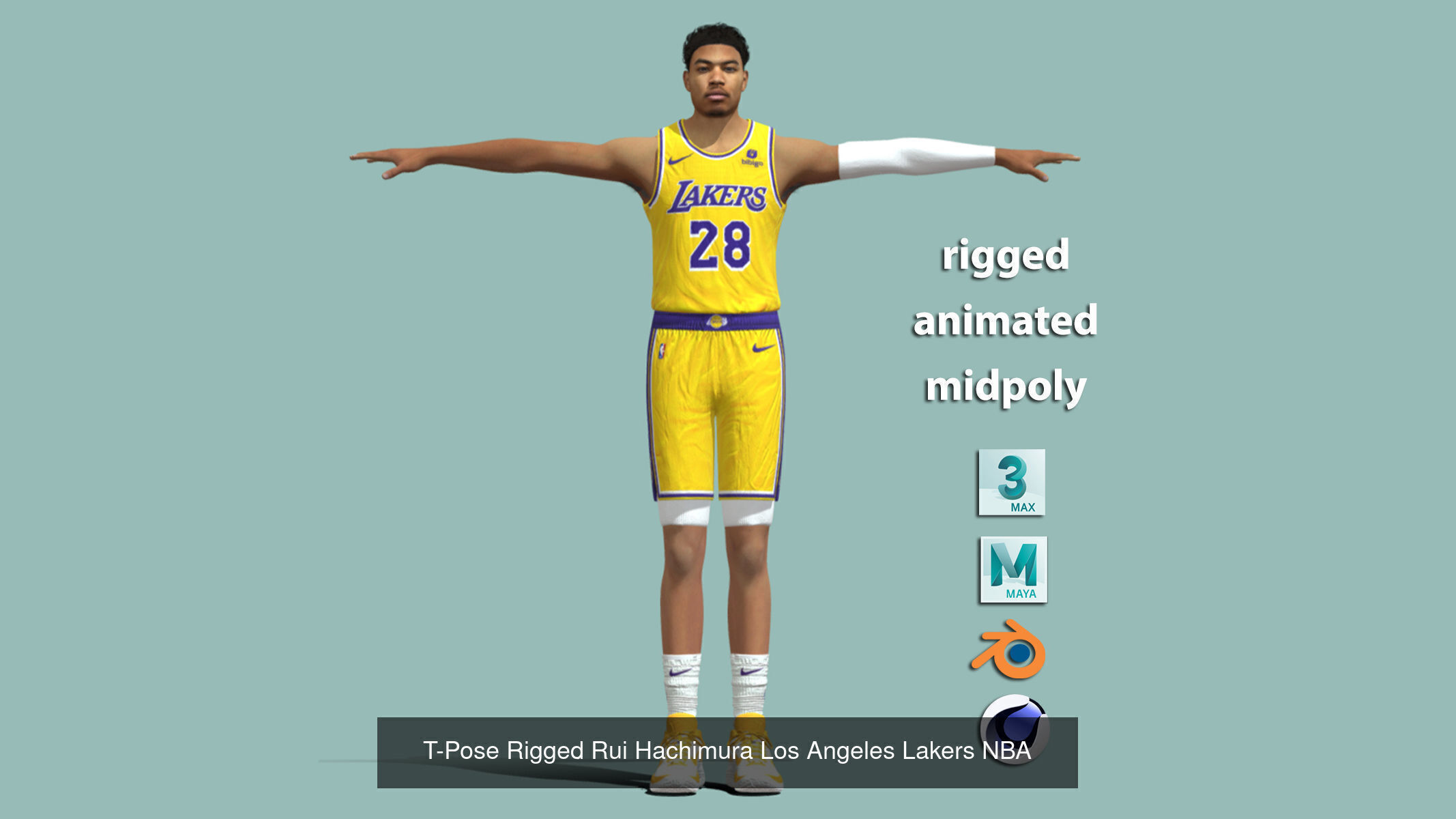 Pack 9 Los Angeles Lakers 3D Model Collection_7
