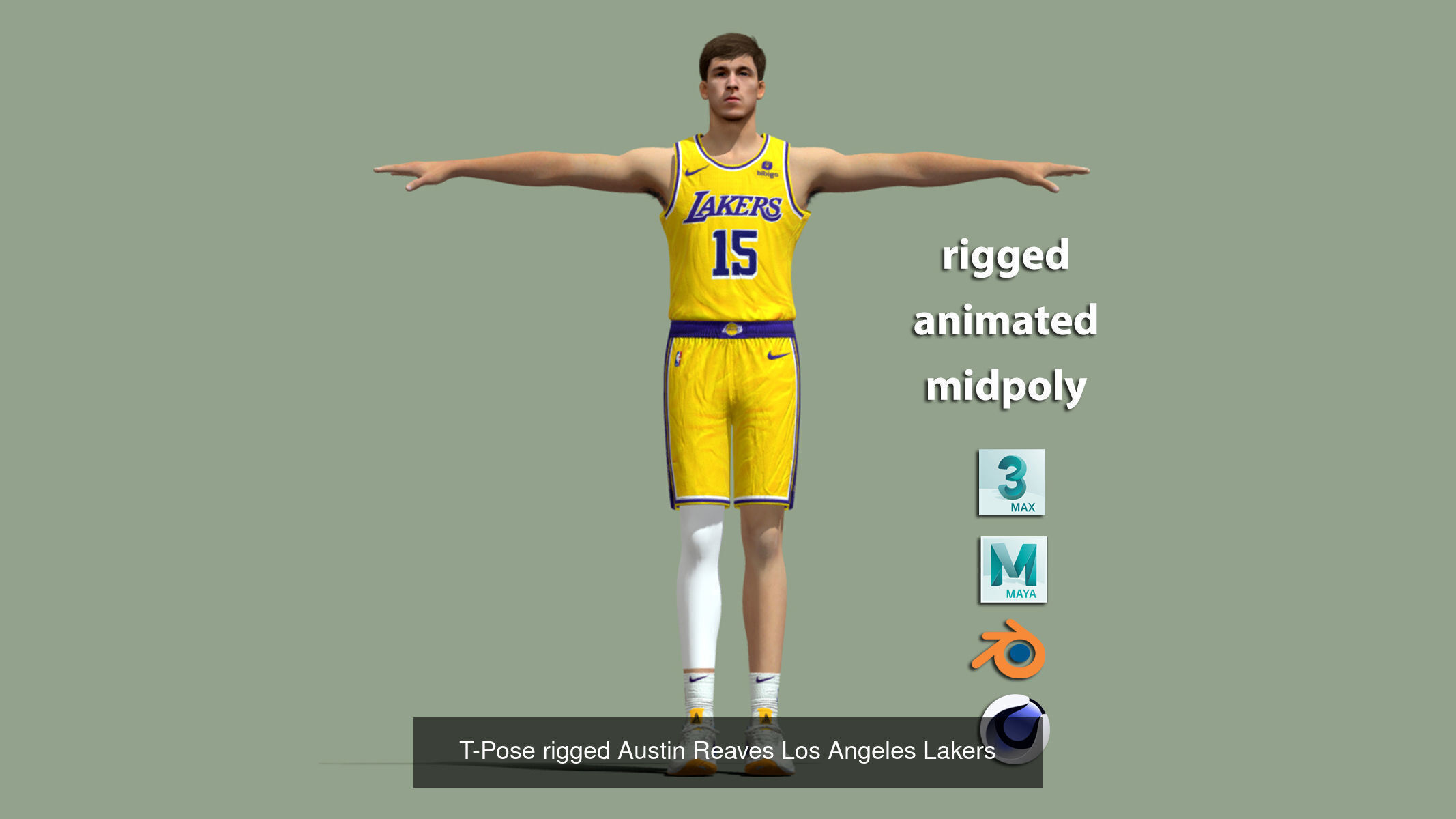 Pack 9 Los Angeles Lakers 3D Model Collection_8