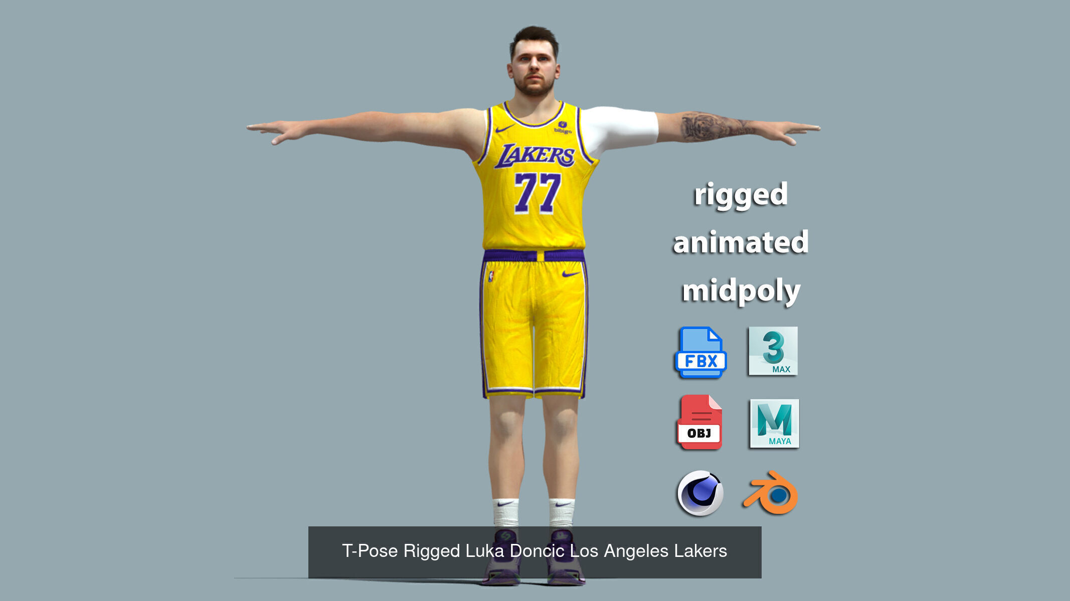 Pack 9 Los Angeles Lakers 3D Model Collection_10