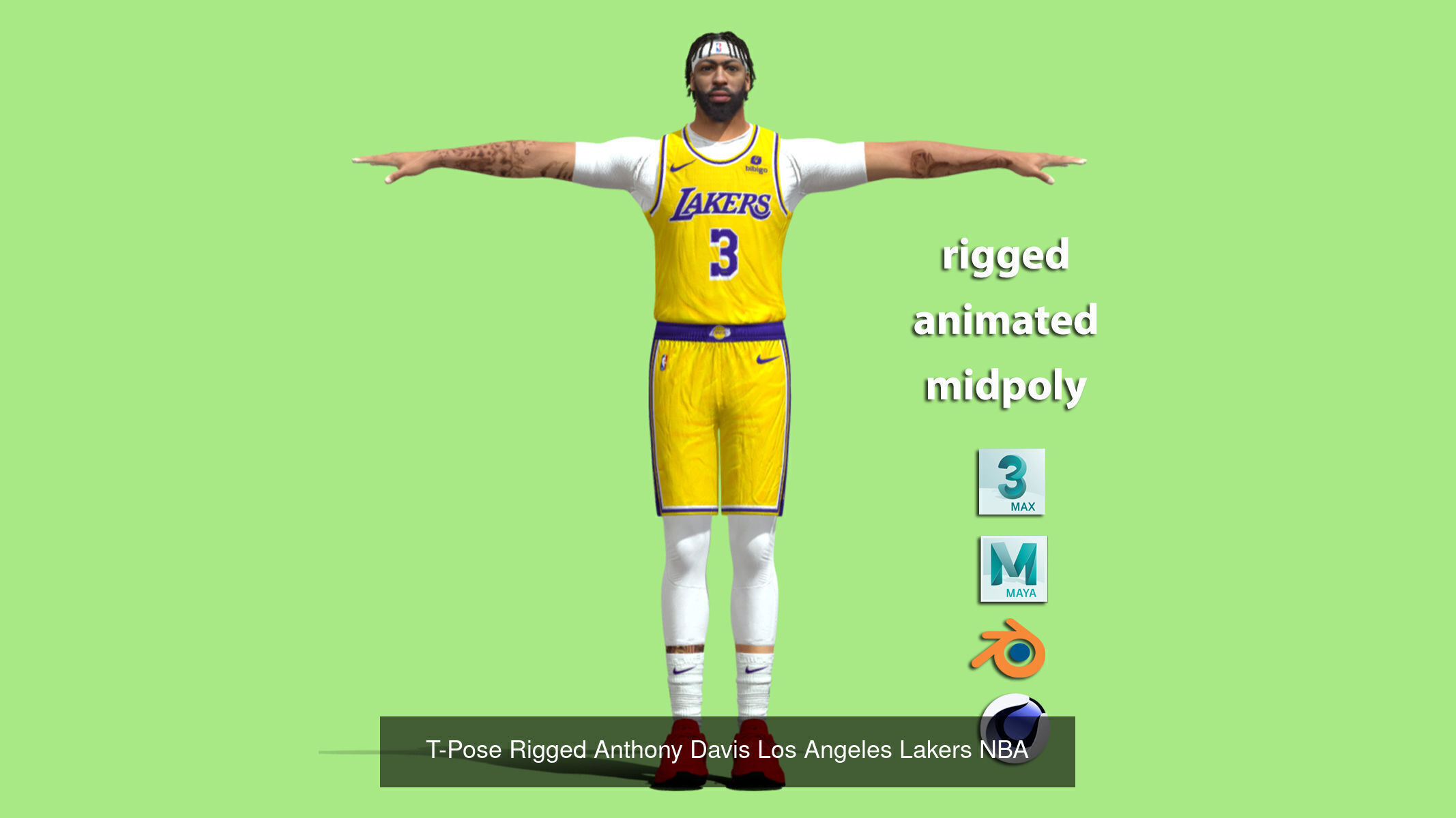 Pack 9 Los Angeles Lakers 3D Model Collection_6