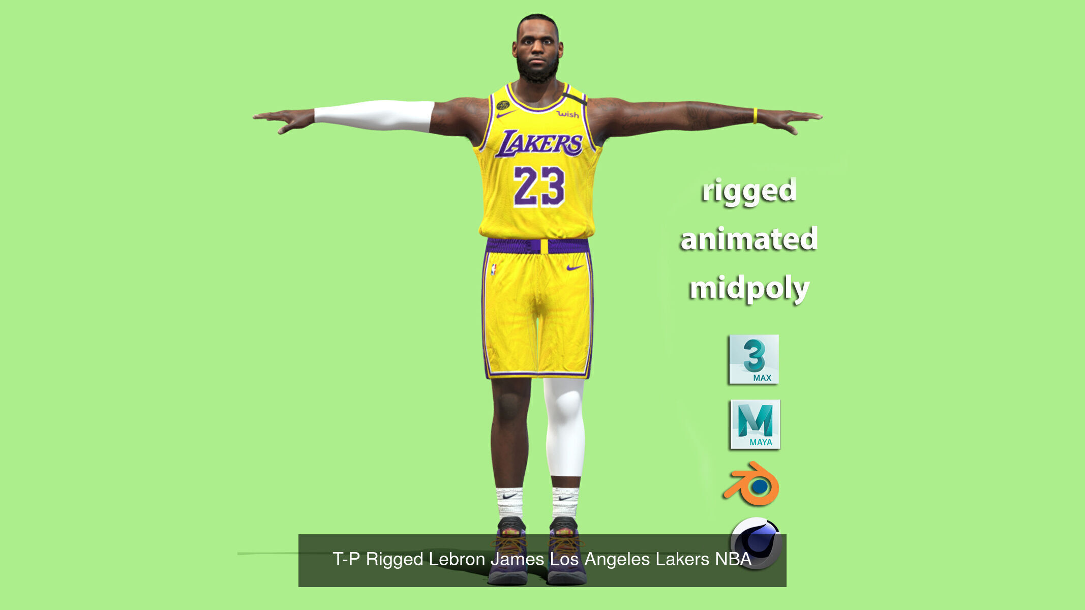 Pack 9 Los Angeles Lakers 3D Model Collection_5