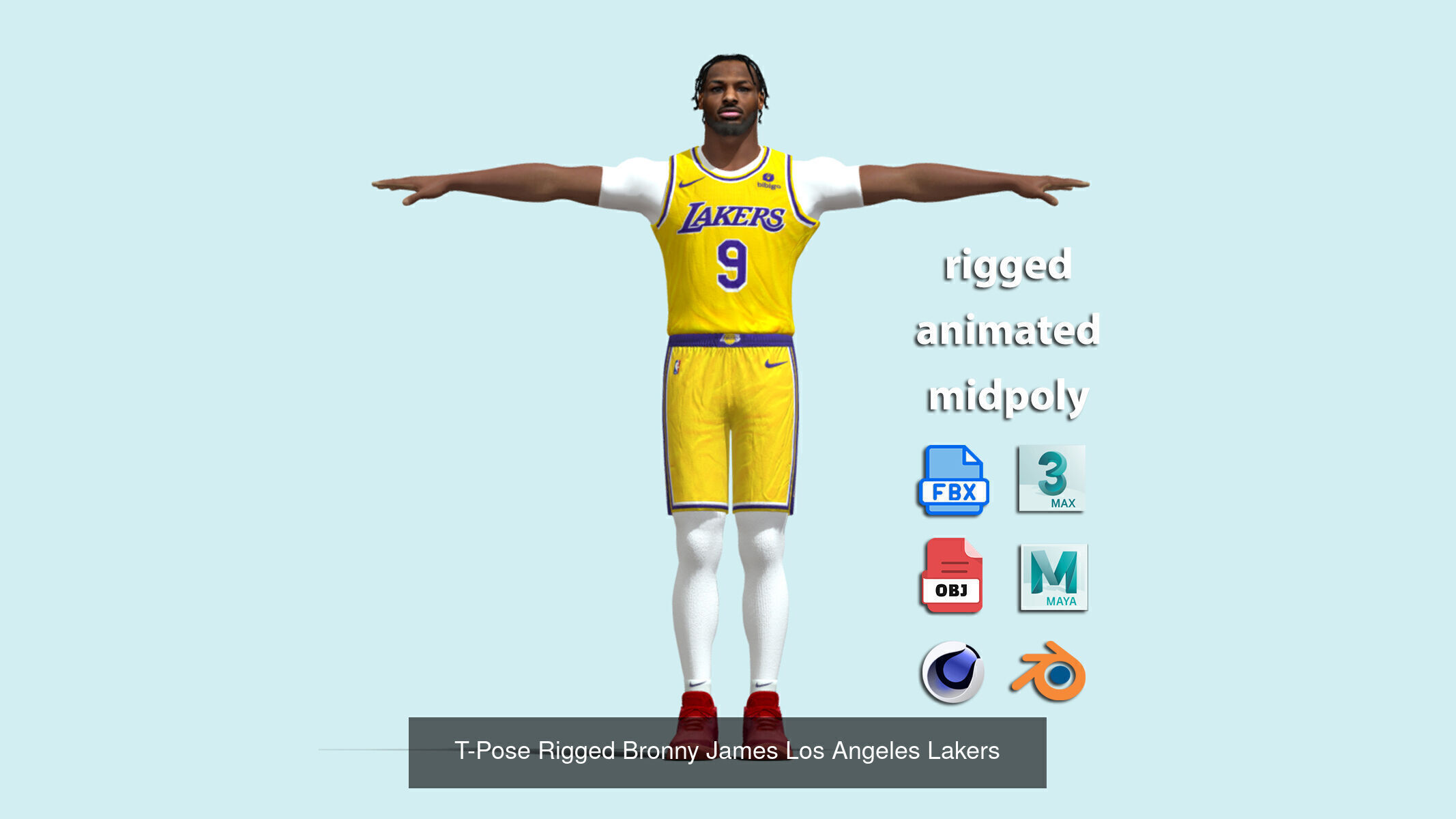 Pack 9 Los Angeles Lakers 3D Model Collection_11