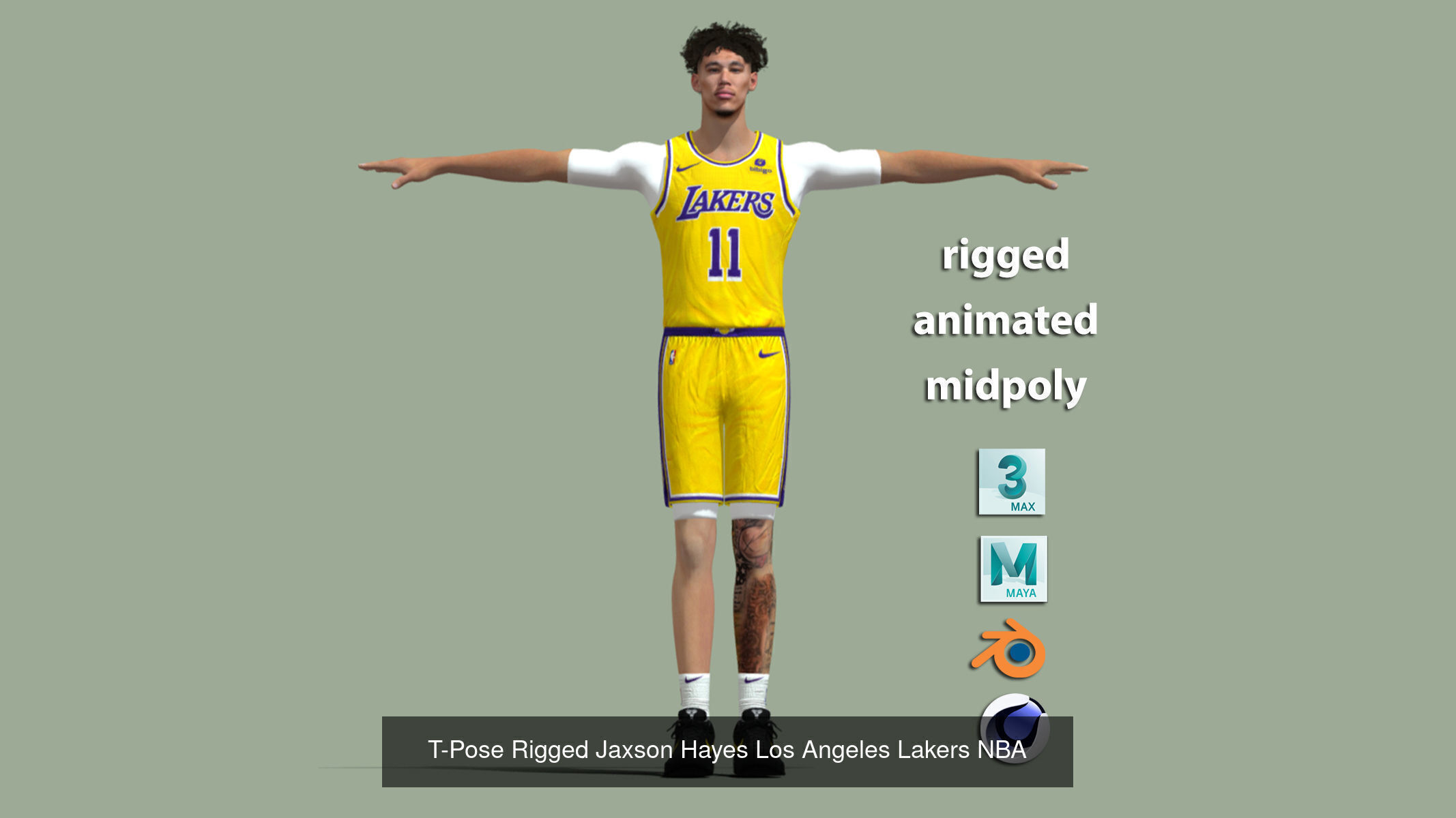 Pack 9 Los Angeles Lakers 3D Model Collection_9