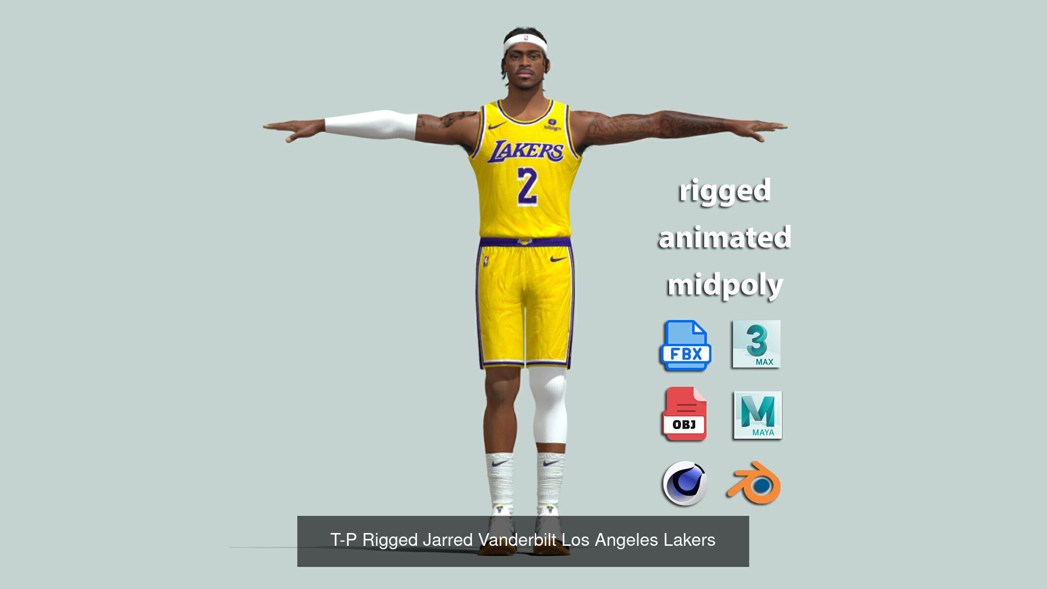 Pack 9 Los Angeles Lakers 3D Model Collection_13