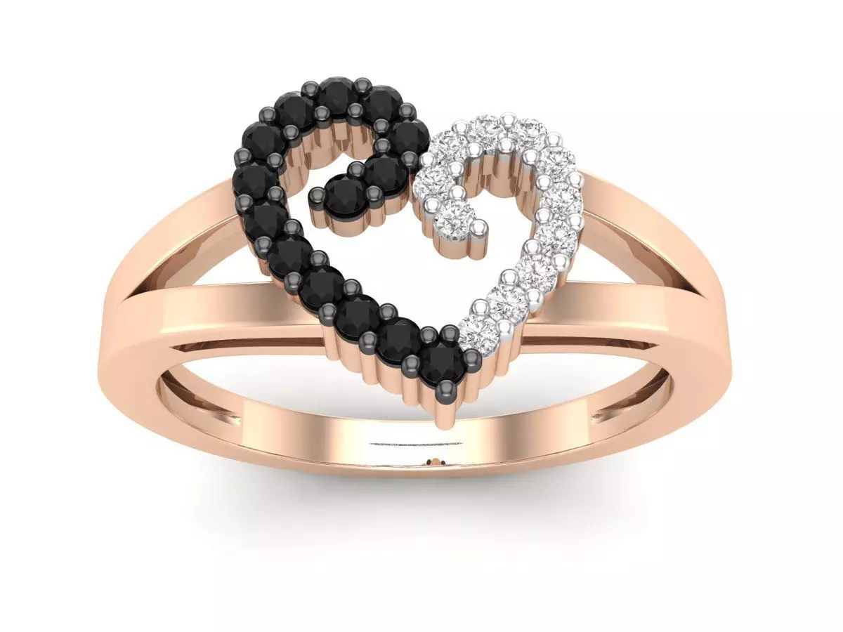 AV 508 Diamond Ladies Heart Promise Ring 3D print model