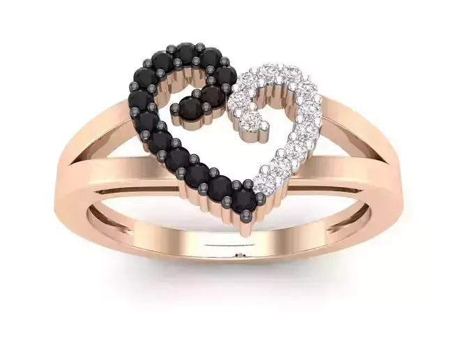 AV 508 Diamond Ladies Heart Promise Ring 3D print model