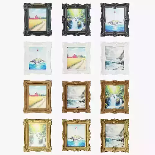 Picture Frames Collection PBR Low-poly 3D model