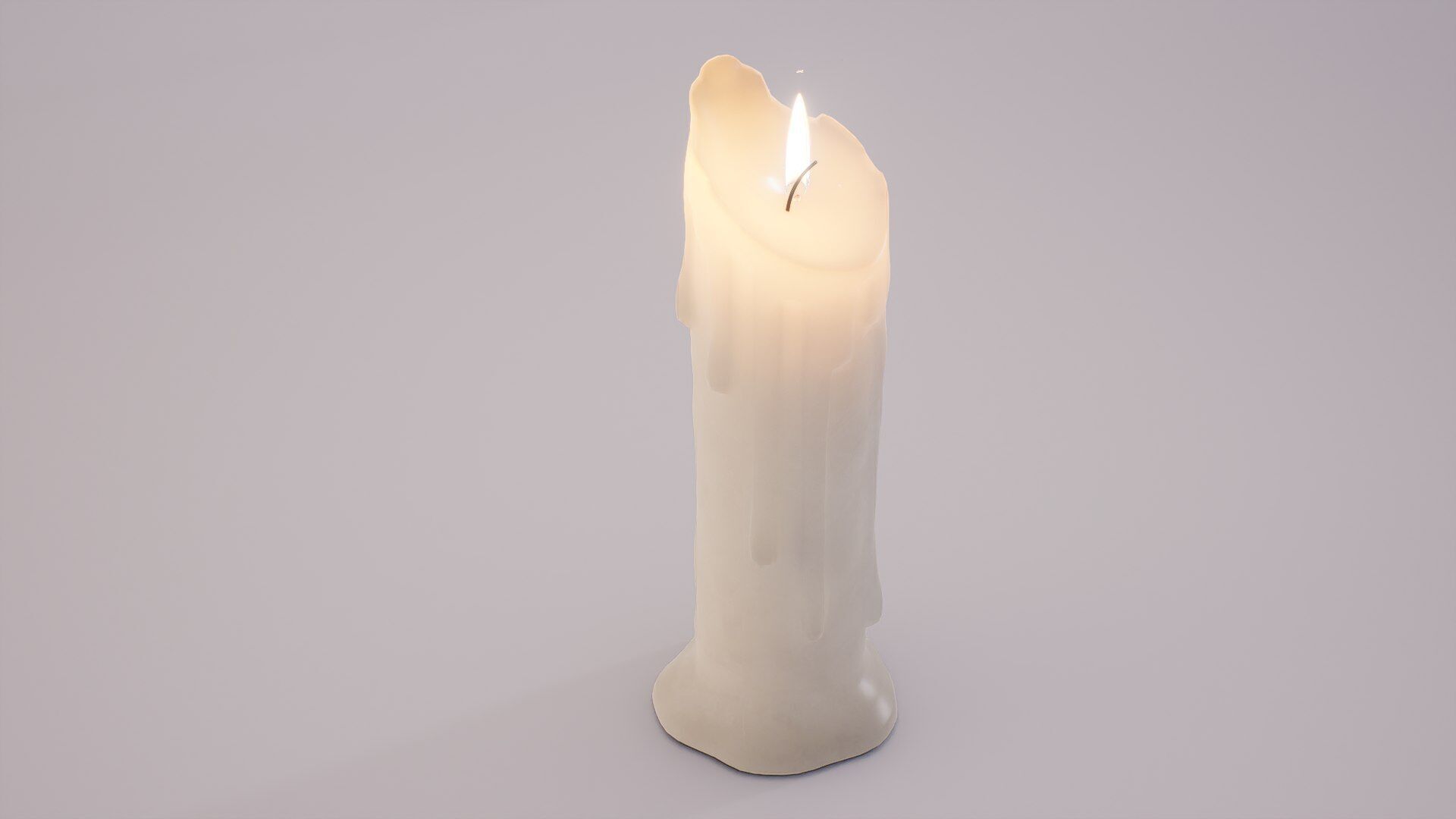 candle Low-poly 3D model_2