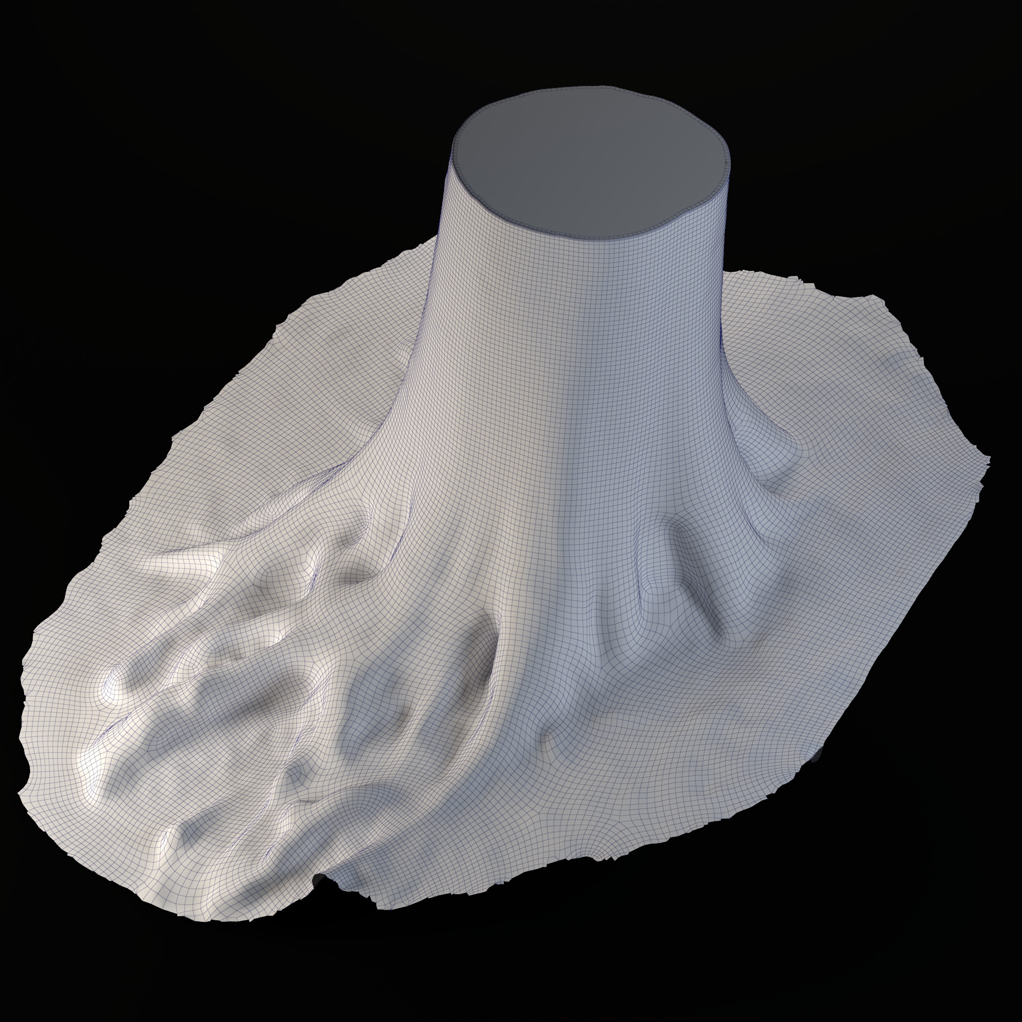 stump tree with roots Low-poly 3D model_5