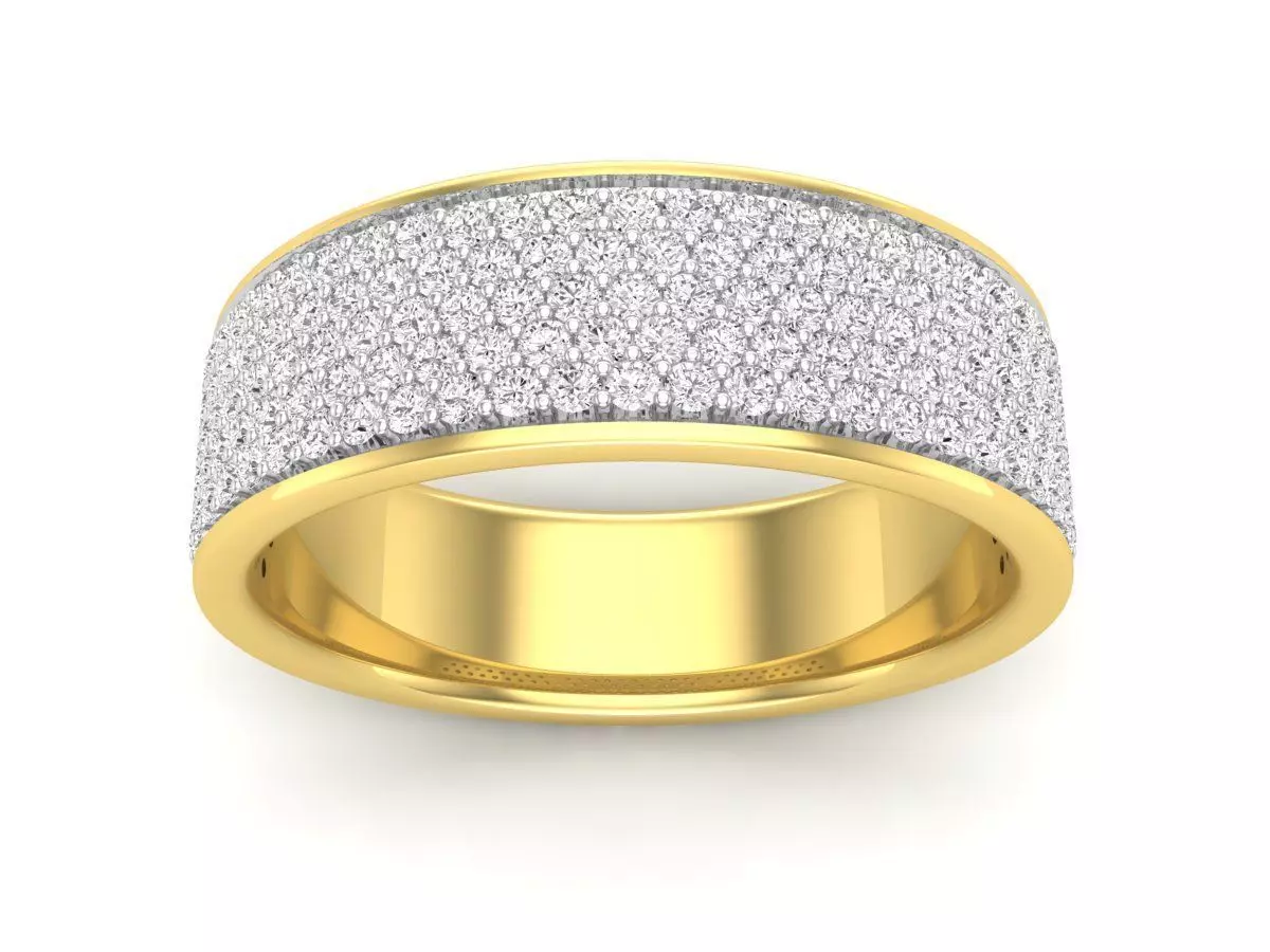 AV 512 Diamond Mens Bridal Micro Pave Wedding Band 3D print model