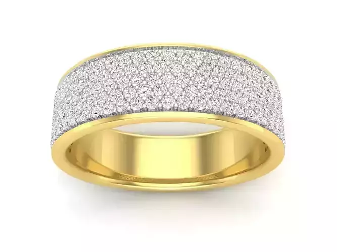 AV 512 Diamond Mens Bridal Micro Pave Wedding Band 3D print model