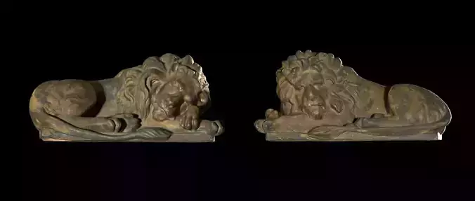 3D Scan brass lions