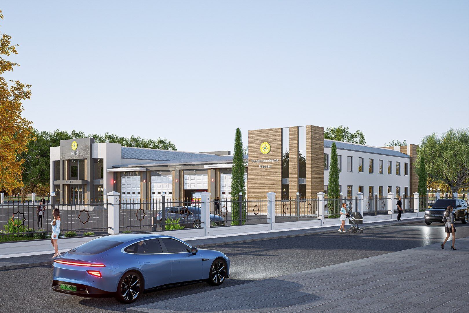 Fire station Low-poly 3D model_5