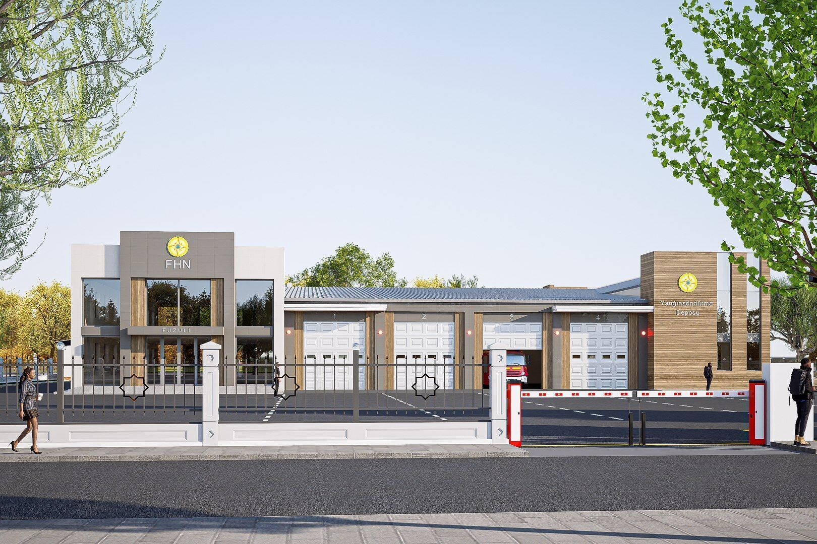 Fire station Low-poly 3D model_2