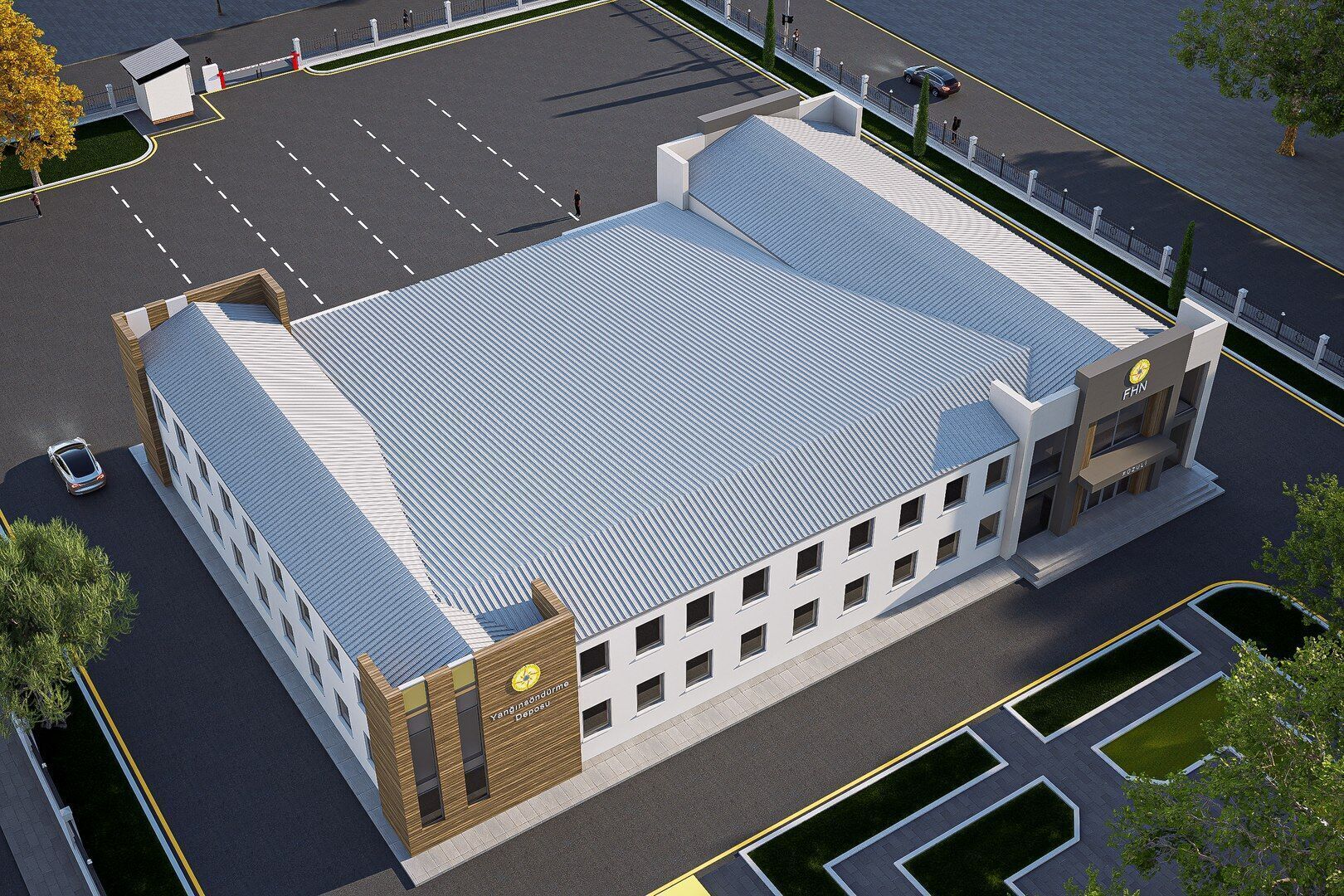 Fire station Low-poly 3D model_4