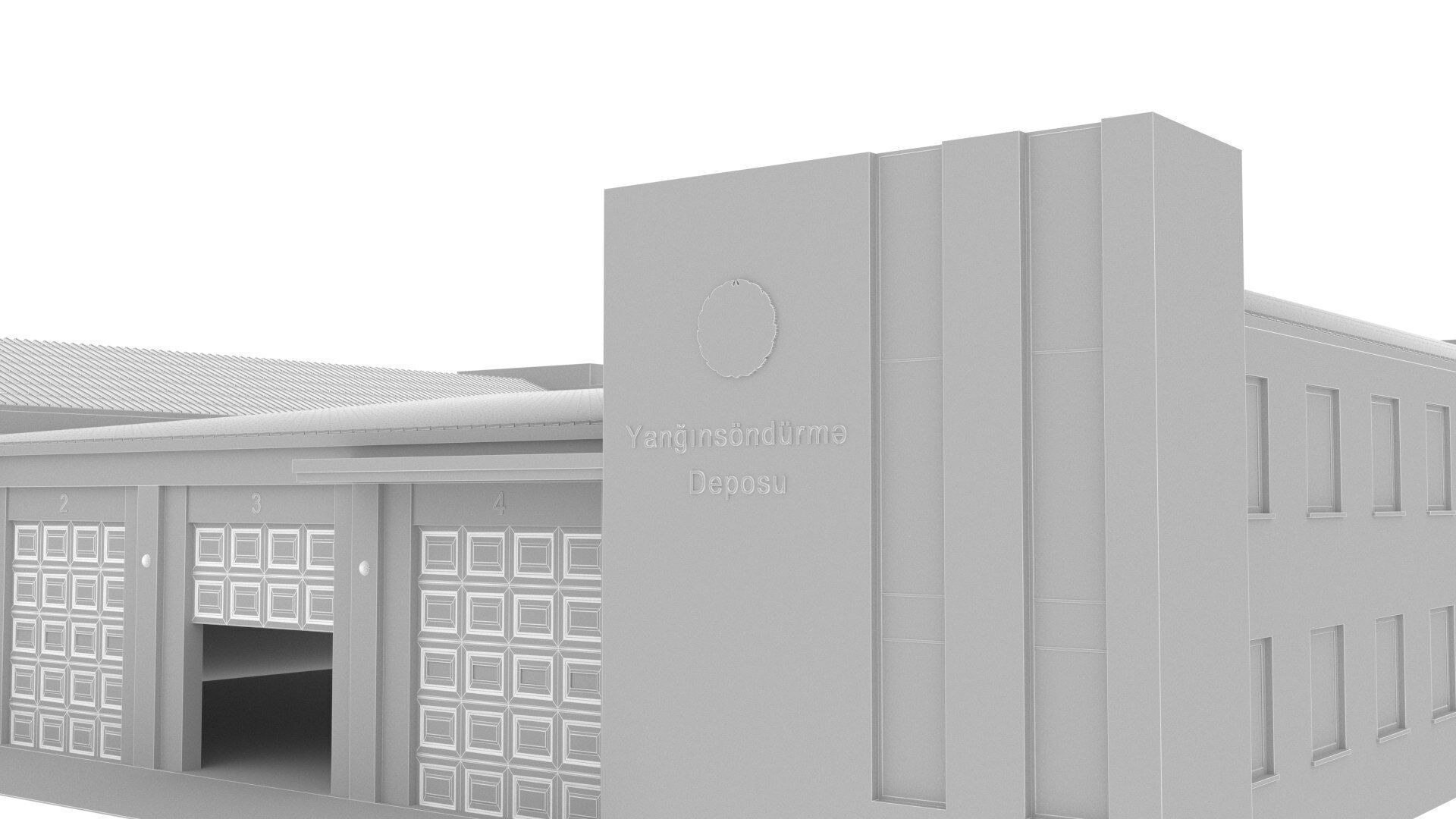 Fire station Low-poly 3D model_10