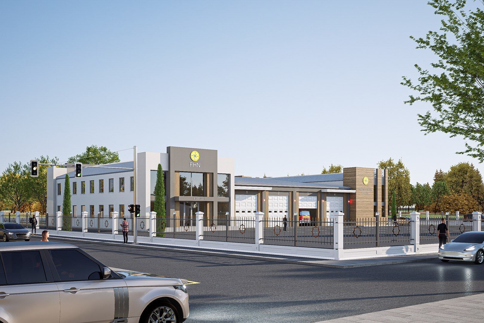 Fire station Low-poly 3D model_8