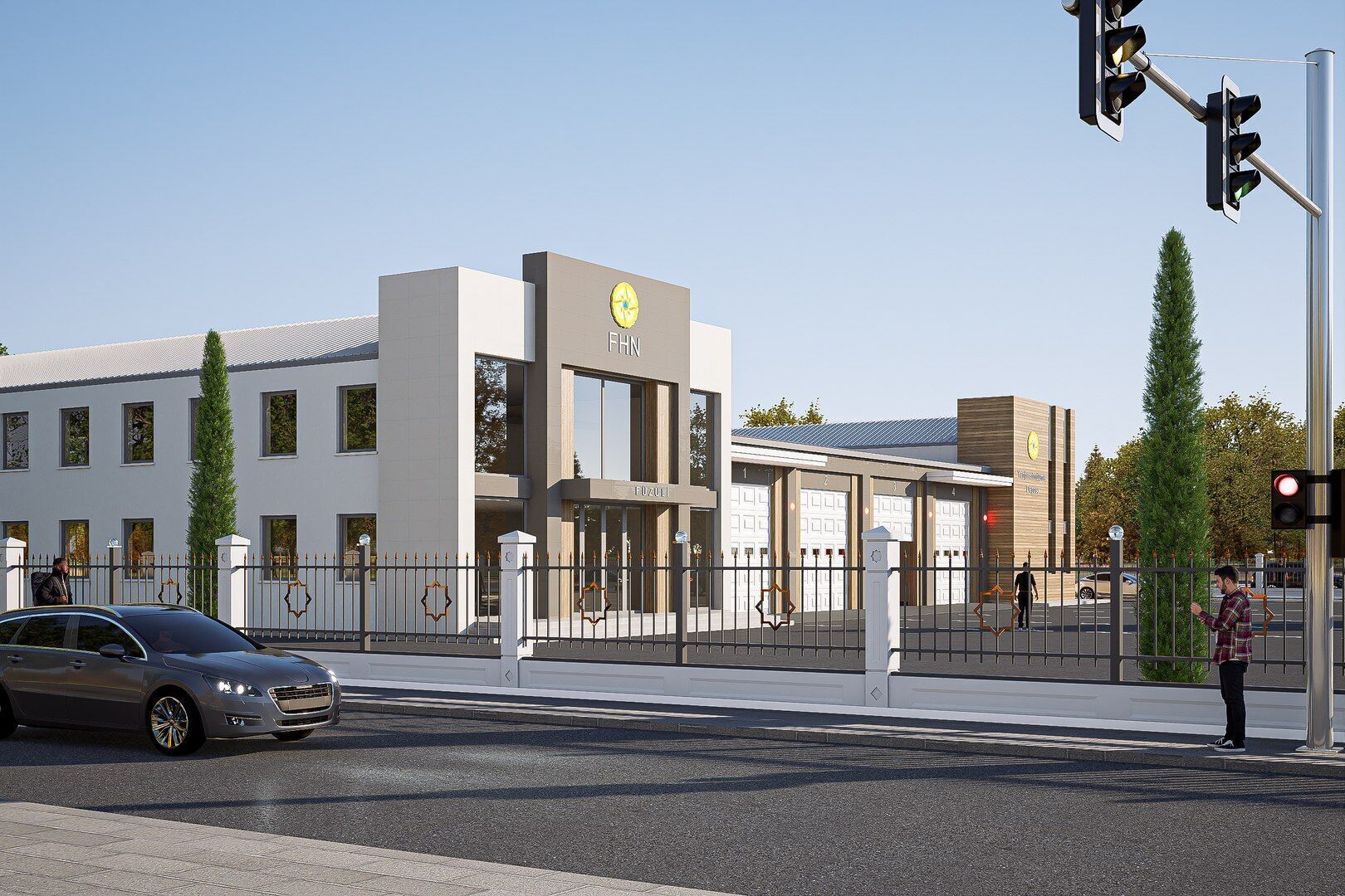 Fire station Low-poly 3D model_7