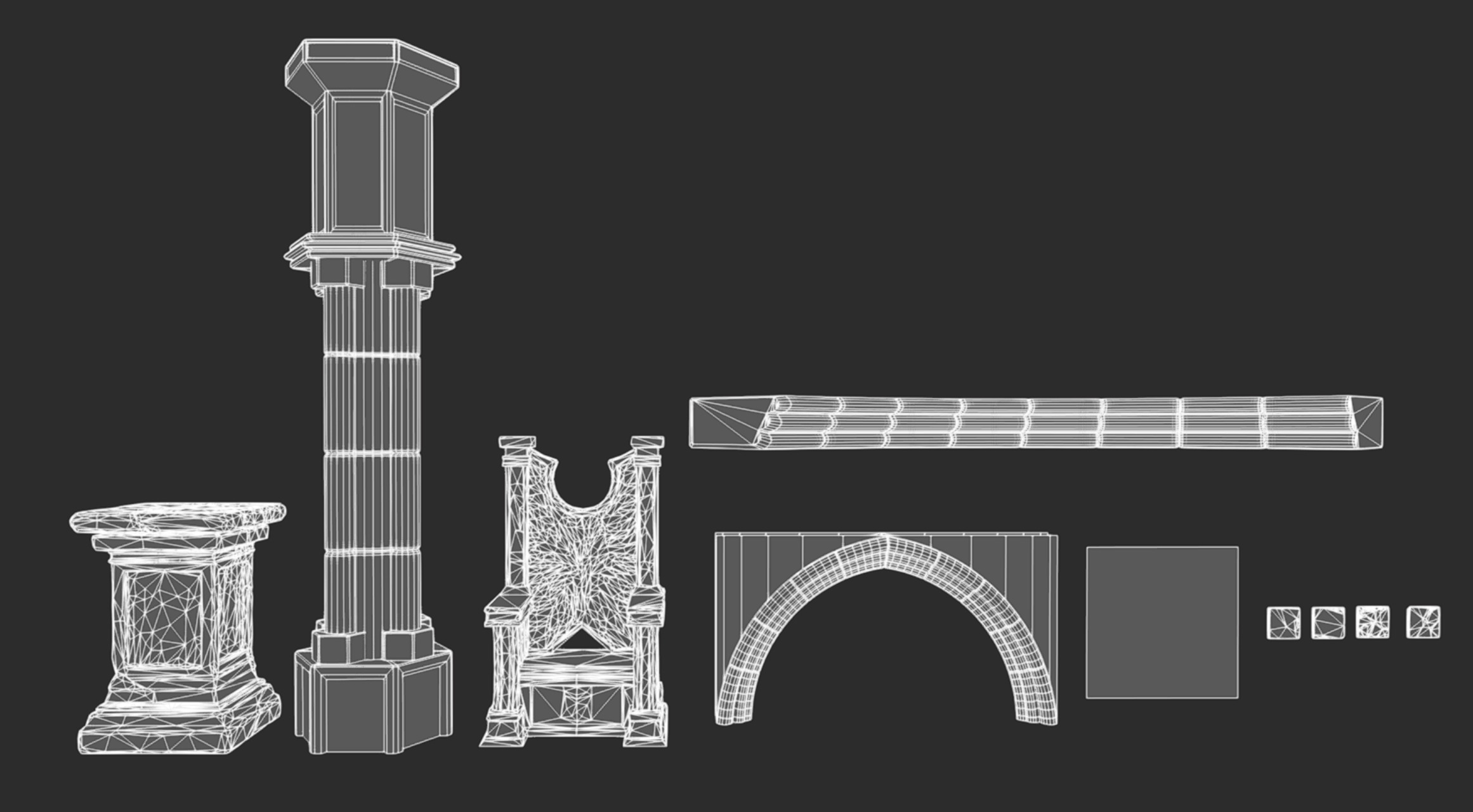 Construction Gothic Pack Low-poly 3D model_4