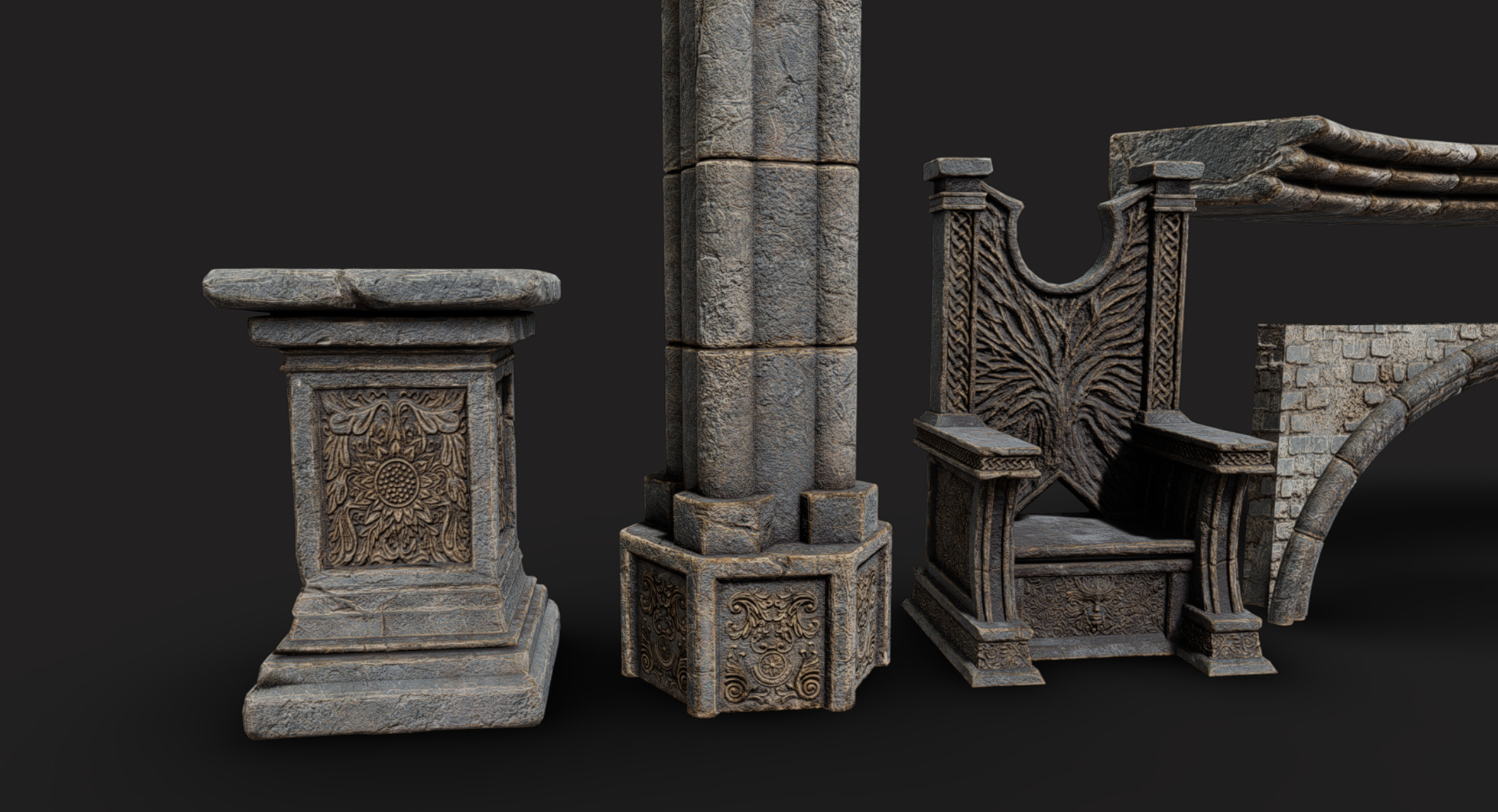 Construction Gothic Pack Low-poly 3D model_2