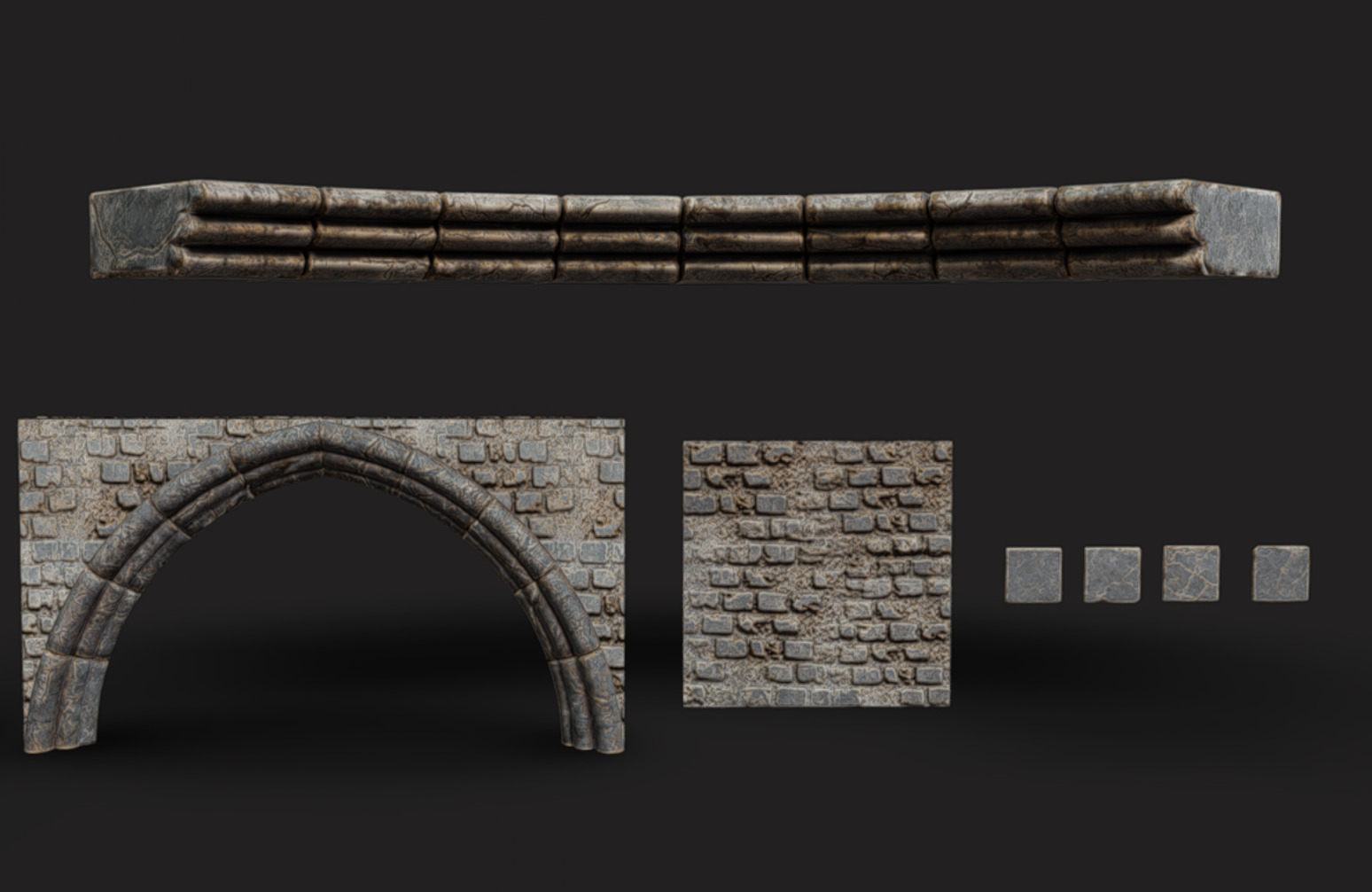 Construction Gothic Pack Low-poly 3D model_3