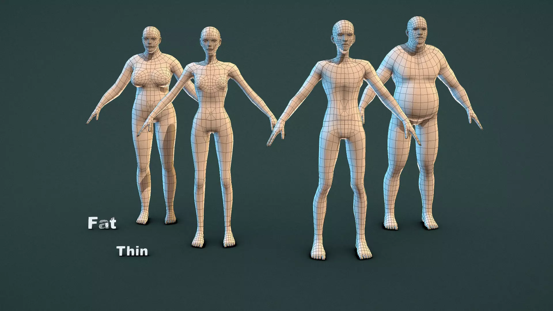 Base Mesh Pack - Character Collection Low-poly 3D model_25