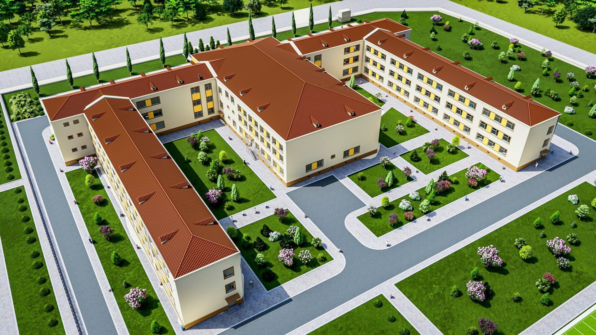 school Low-poly 3D model_6