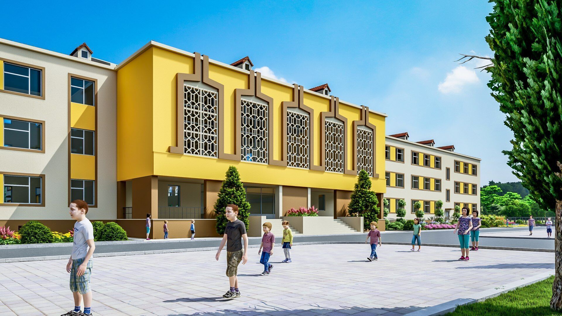 school Low-poly 3D model_2