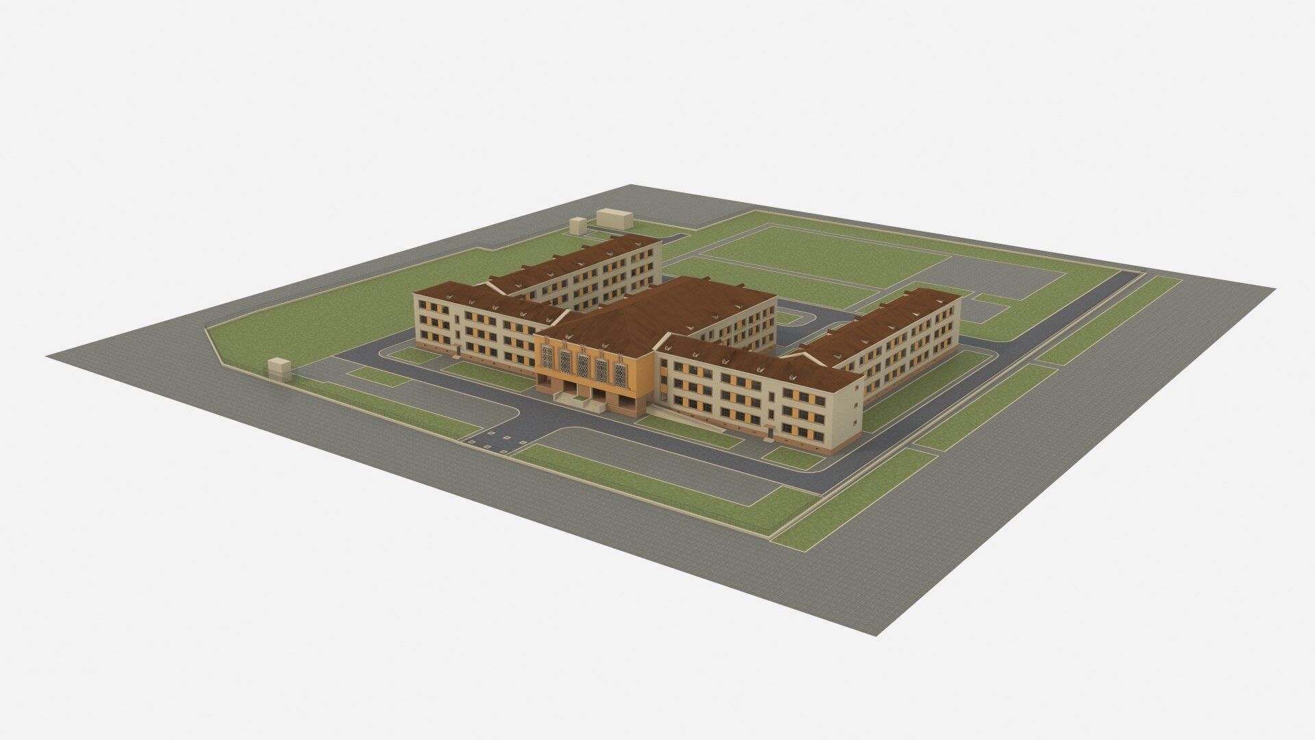 school Low-poly 3D model_7