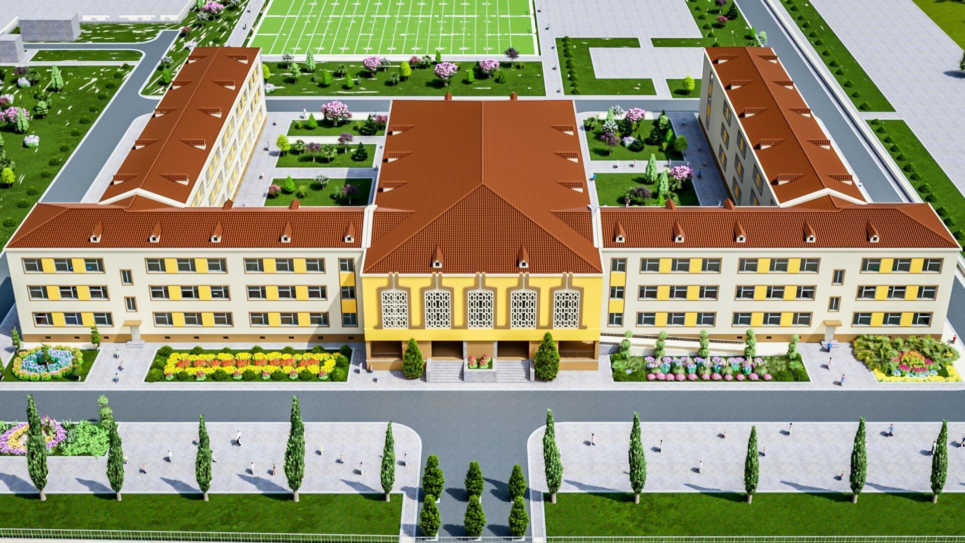 school Low-poly 3D model_4