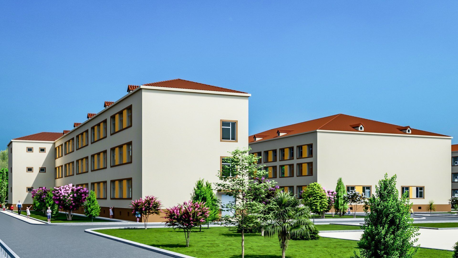 school Low-poly 3D model_3