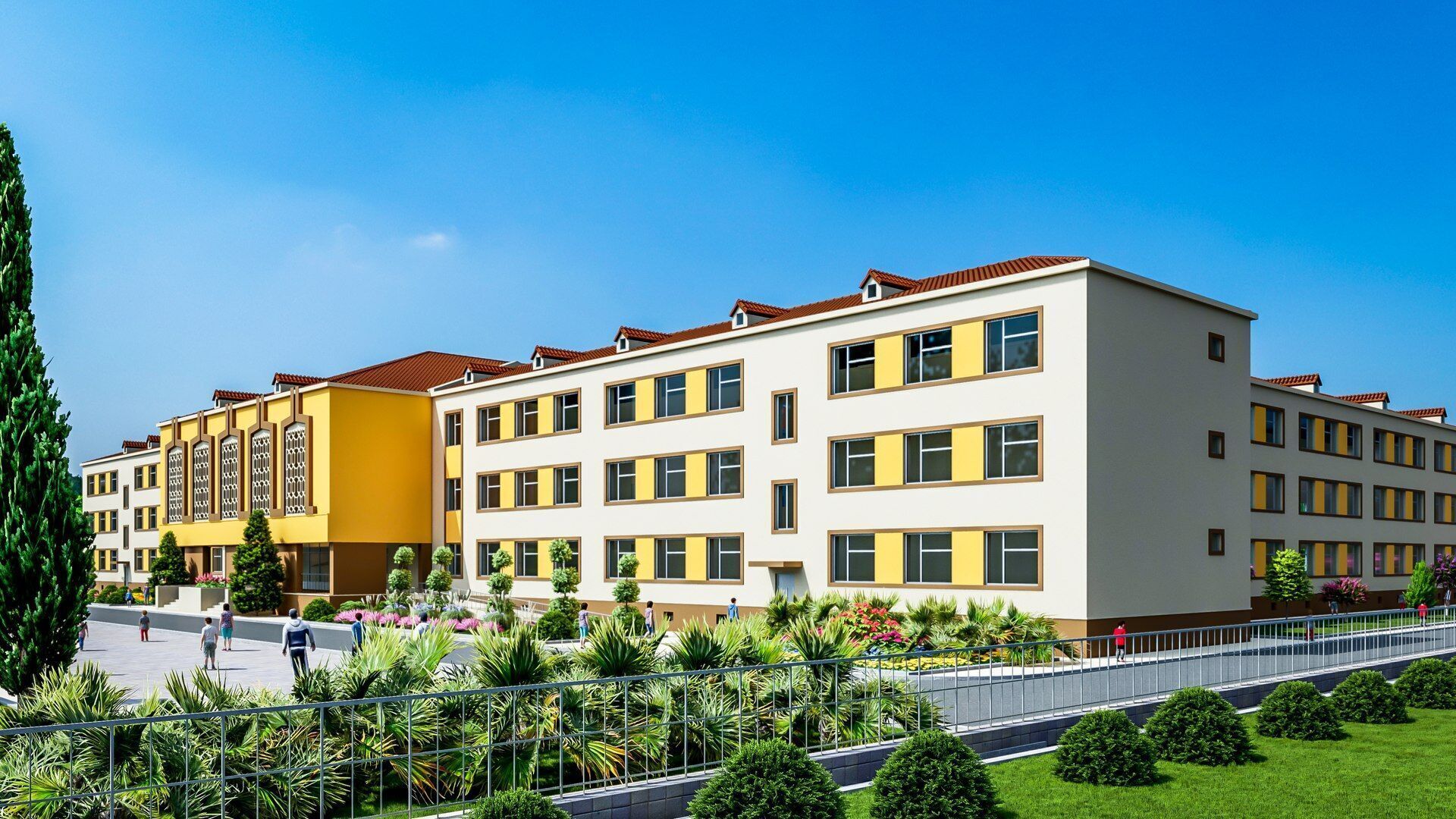 school Low-poly 3D model_1