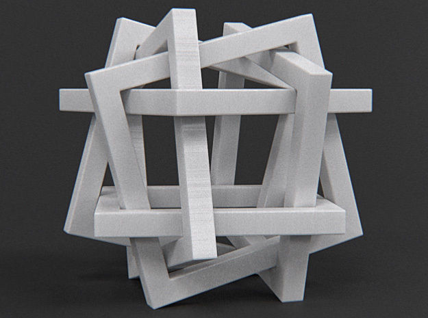 Orderly Tangle 01 - Six Hollow Squares 3D print model_7