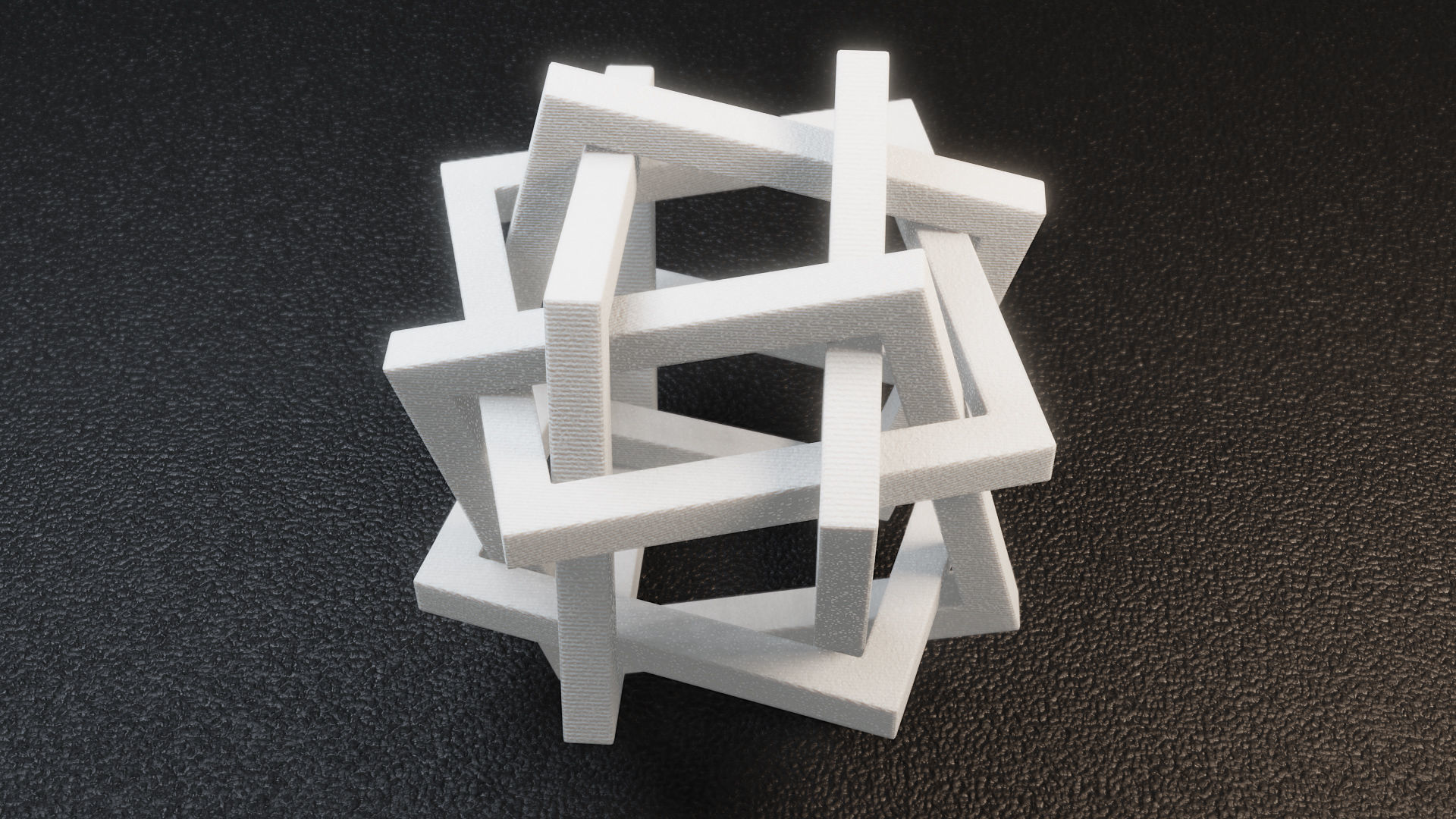Orderly Tangle 01 - Six Hollow Squares 3D print model_4