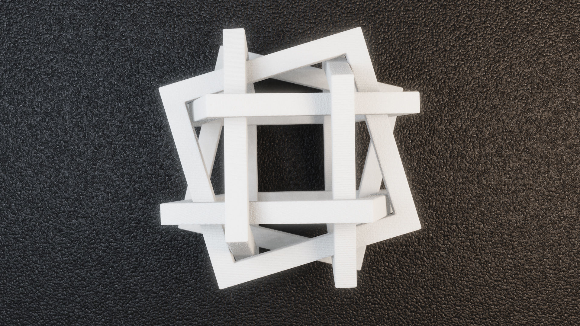 Orderly Tangle 01 - Six Hollow Squares 3D print model_3