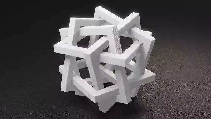 Orderly Tangle 01 - Six Hollow Squares 3D print model