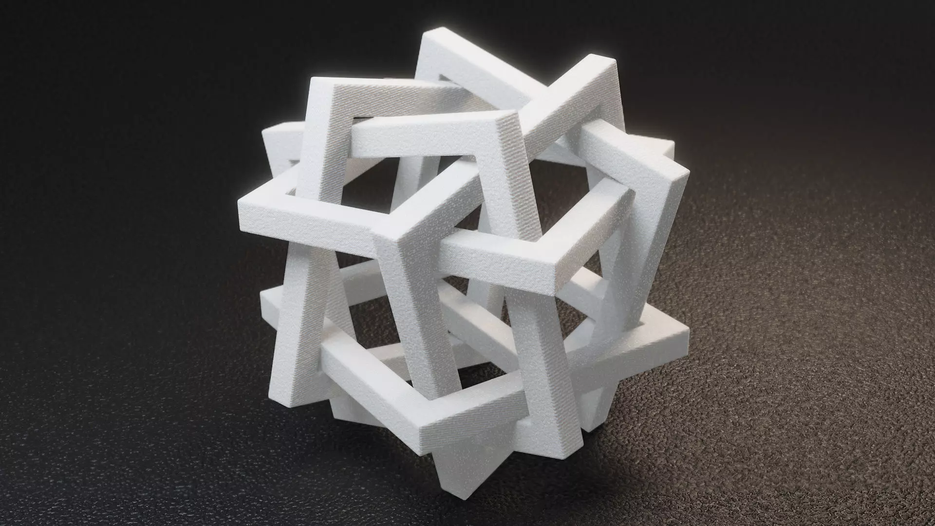 Orderly Tangle 01 - Six Hollow Squares 3D print model_0