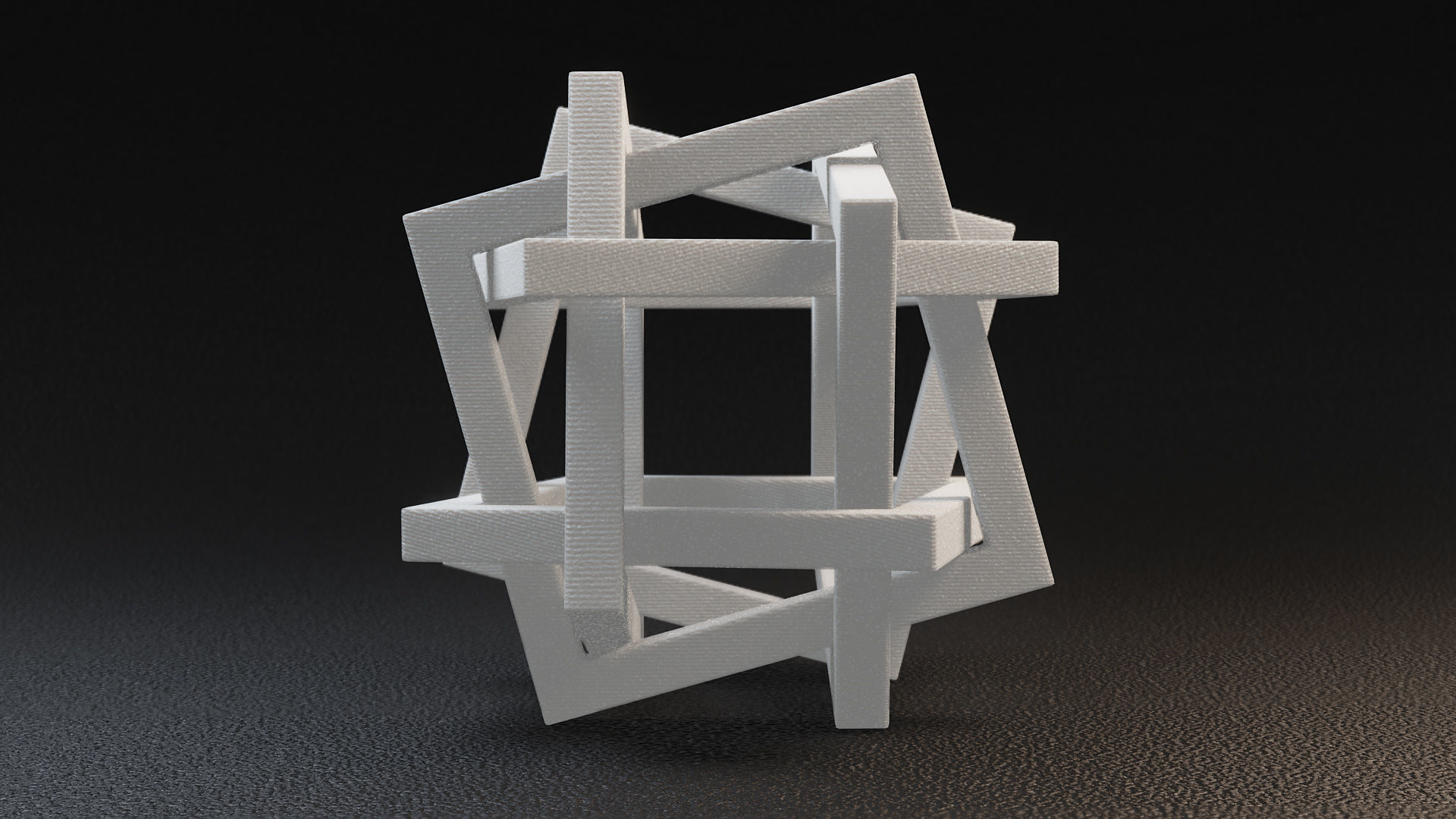 Orderly Tangle 01 - Six Hollow Squares 3D print model_2