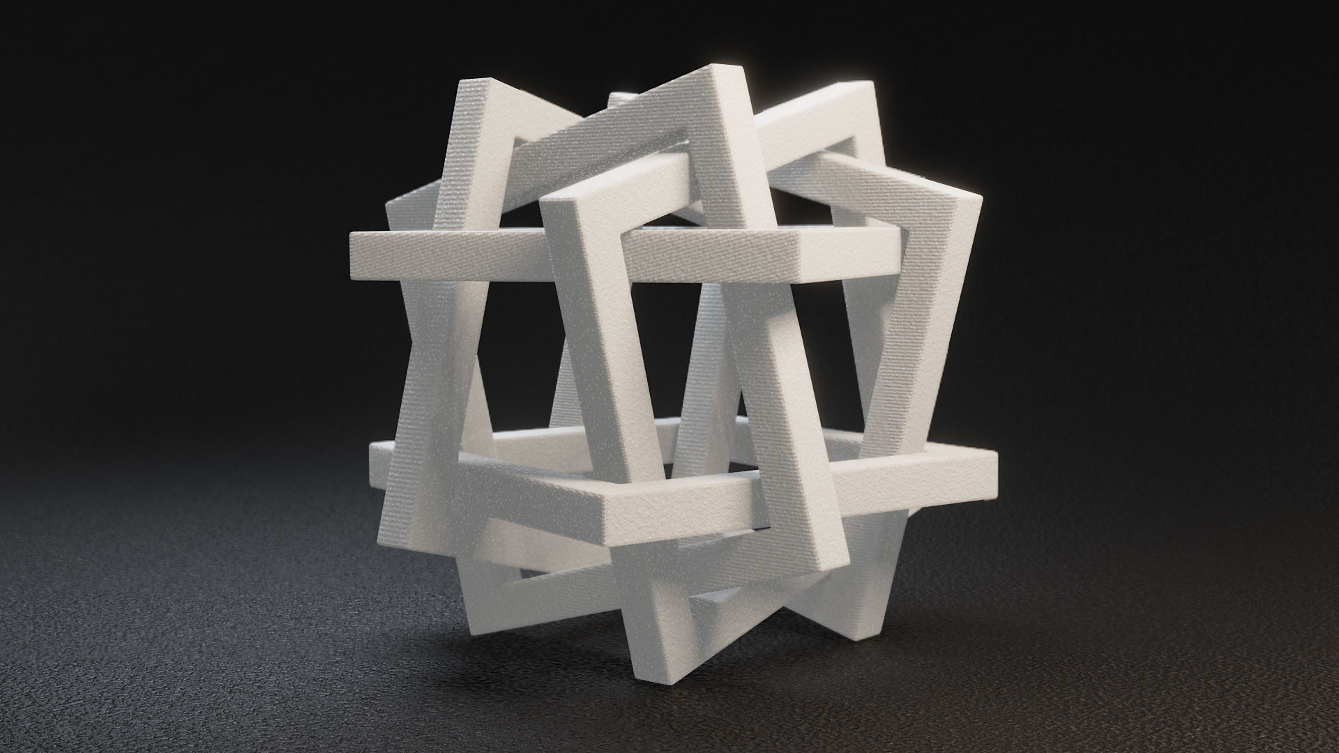 Orderly Tangle 01 - Six Hollow Squares 3D print model_6