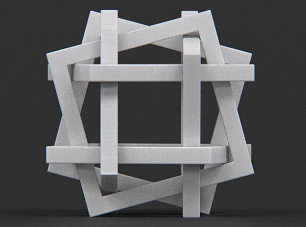 Orderly Tangle 01 - Six Hollow Squares 3D print model_8