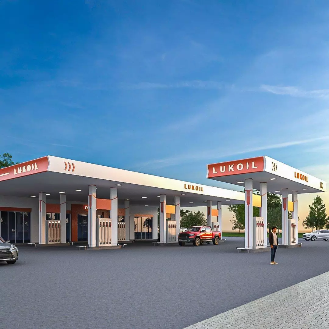 lukoil gas station Low-poly 3D model