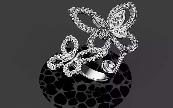 Ring Graff - Multi Butterfly Silhouette Diamond