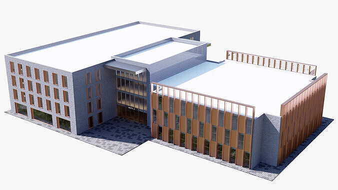 Healthcare building Low-poly 3D model 7