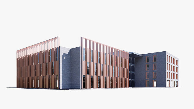 Healthcare building Low-poly 3D model 2
