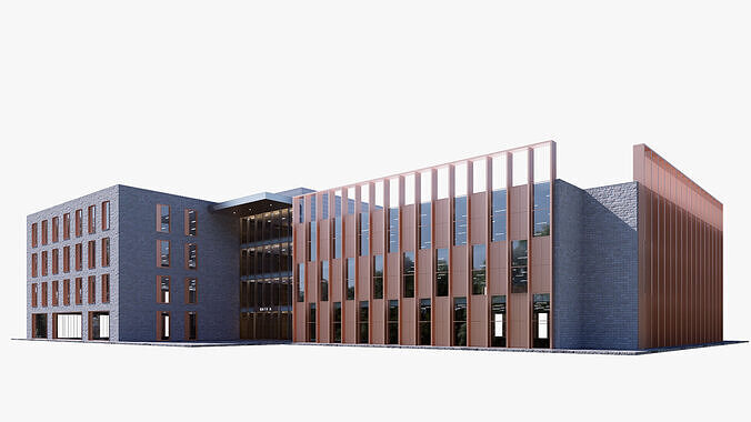 Healthcare building Low-poly 3D model 4