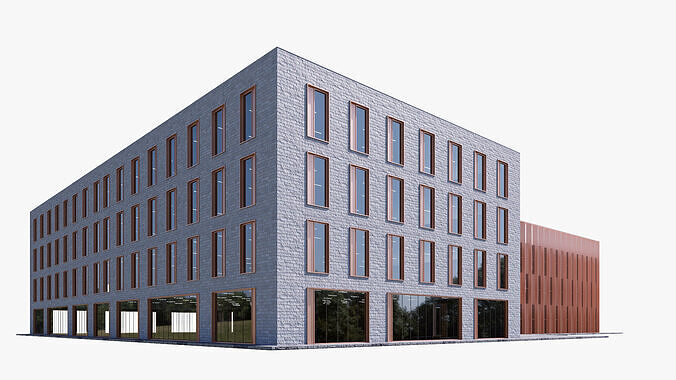 Healthcare building Low-poly 3D model 6